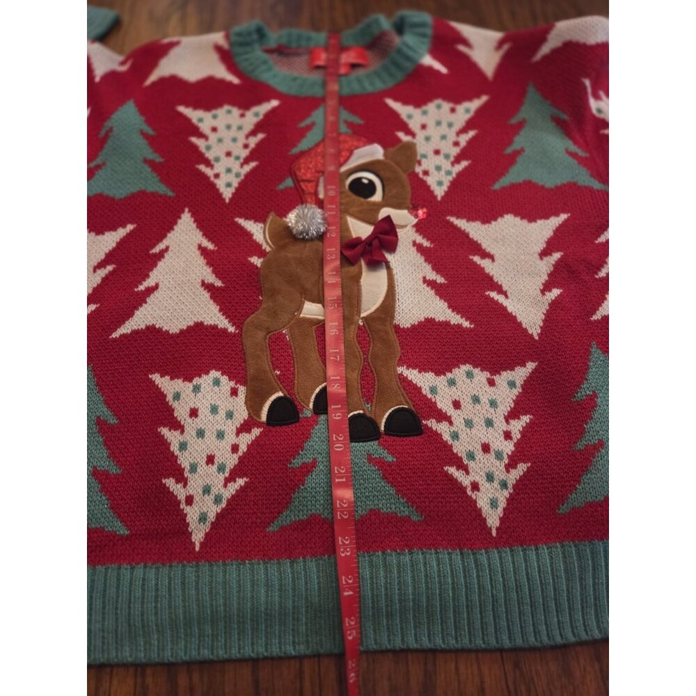 NWT cute Rudolph The Red-Nosed Reindeer Sweater XL Christmas Knit unisex ugly - Picture 9 of 11